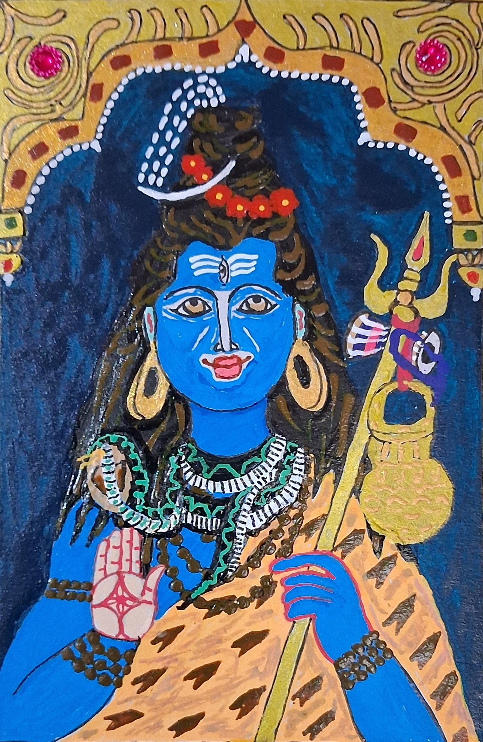 Lord Shiva - Tanjore Artwork